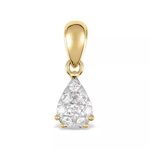 Droppformad diamant hängen i 14  carat guld 0,23 ct