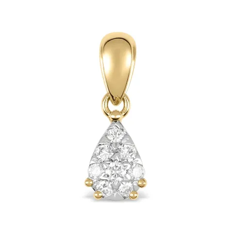 Droppformad diamant hängen i 14  carat guld 0,23 ct