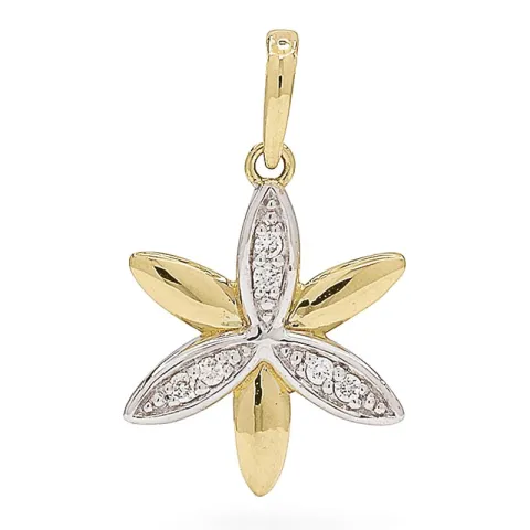 blommor diamantberlocker i 14  carat guld med rodium 0,072 ct