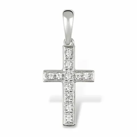 Kors hängen i 14 karat vitguld