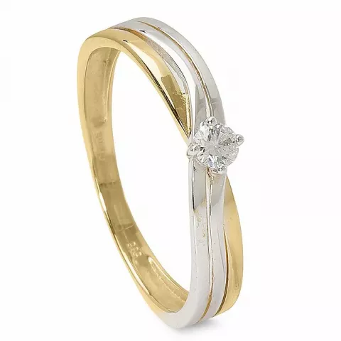 diamant ring i 14  karat guld med rhodium 0,09 ct