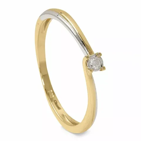 diamant ring i 14  karat guld med rhodium 0,02 ct