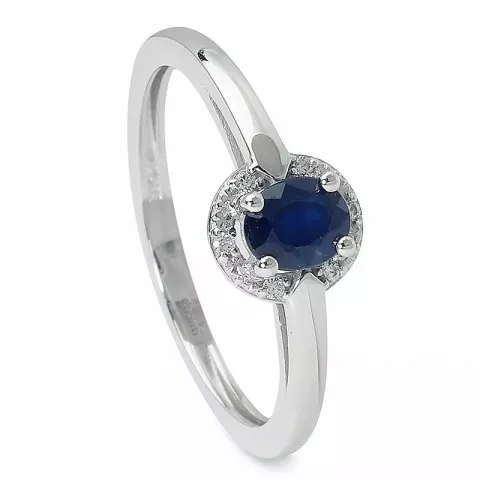 oval safir ring i 14 karat vitguld