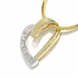 hjärta hängen i 14 karat guld och vitguld och 14 karat vitguld