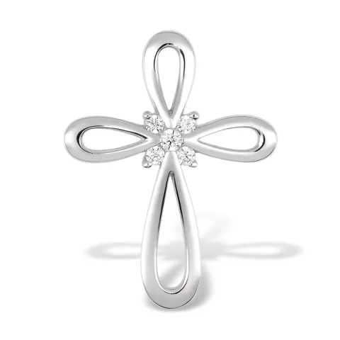 Kors hängen i 14 karat vitguld