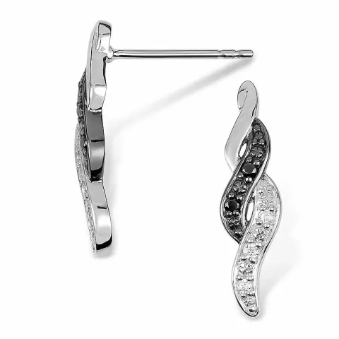 Vitgulds örhängen i 14 karat vitguld med zirkoner och zirkoner