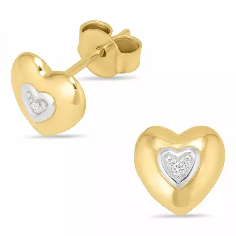 hjärta diamantörhängen i 14 karat guld med rhodium med diamant 