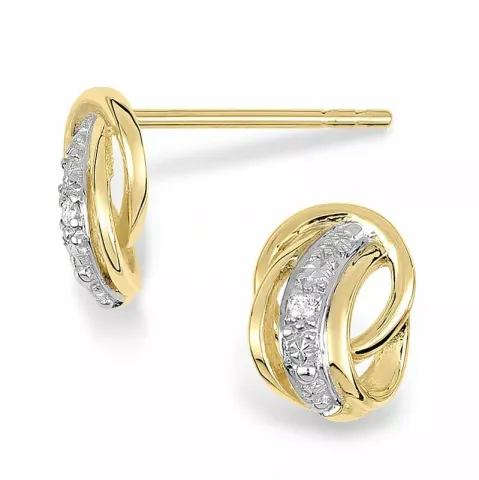 Diamantörhängen i 14 karat guld och vitguld med diamanter