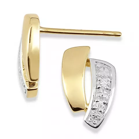 diamantörhängen i 14 karat guld med rhodium med diamant 