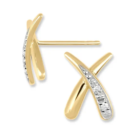 Diamantörhängen i 14 karat guld med diamanter 