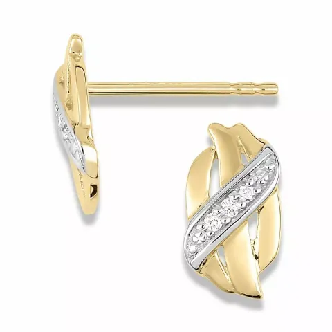briljiantöronringar i 14 karat guld med rhodium med diamant