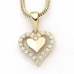 Hjärta hängen i 9 karat guld