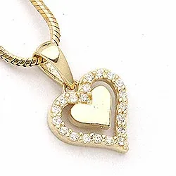 Hjärta hängen i 9 karat guld