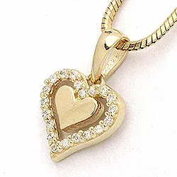 Hjärta hängen i 9 karat guld