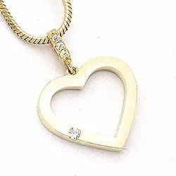 Hjärta hängen i 9 karat guld