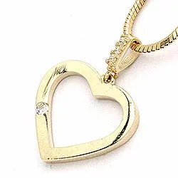 Hjärta hängen i 9 karat guld