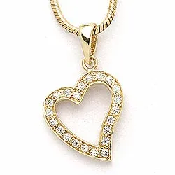 Hjärta hängen i 9 karat guld