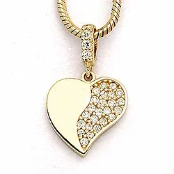 Hjärta hängen i 9 karat guld