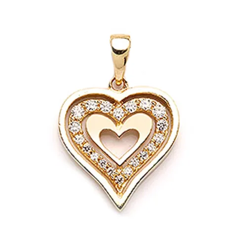 Hjärta hängen i 9 karat guld