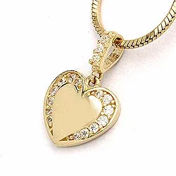 Hjärta hängen i 9 karat guld