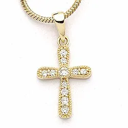 kors hängen i 9 karat guld