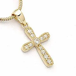 kors hängen i 9 karat guld