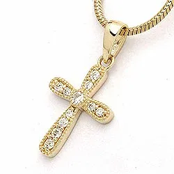 kors hängen i 9 karat guld