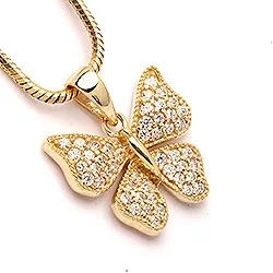 Fjärilar hängen i 9 karat guld