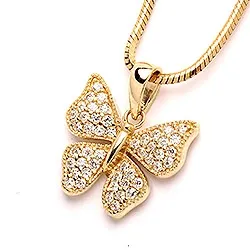 Fjärilar hängen i 9 karat guld