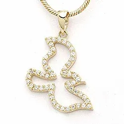 Fåglar hängen i 9 karat guld