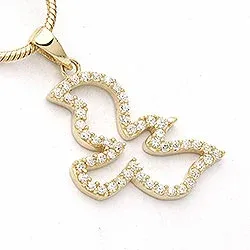 Fåglar hängen i 9 karat guld