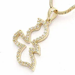 Fåglar hängen i 9 karat guld