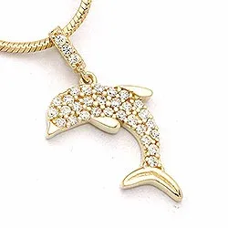 Delfin hängen i 9 karat guld