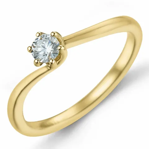 diamant ring i 14 karat guld 0,20 ct