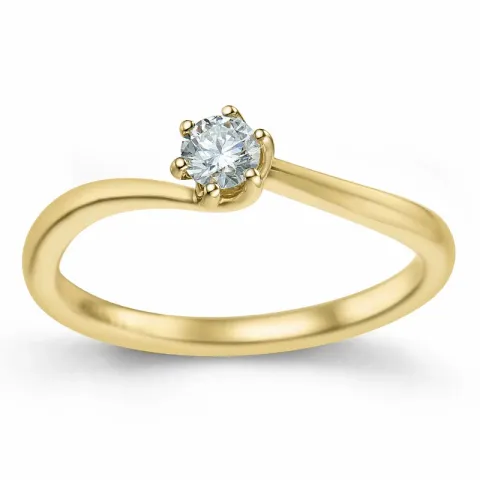 diamant ring i 14  karat guld  0,20 ct