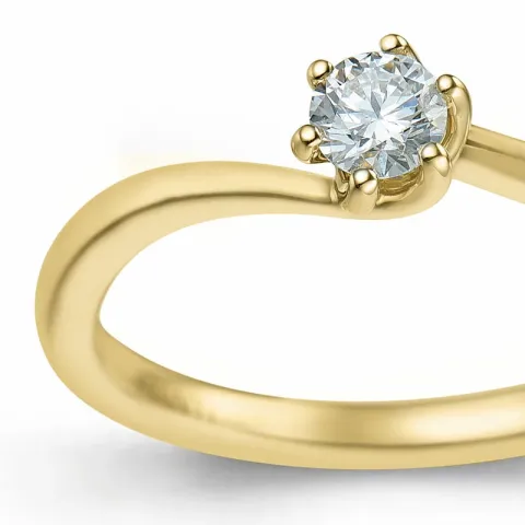 diamant ring i 14 karat guld 0,20 ct