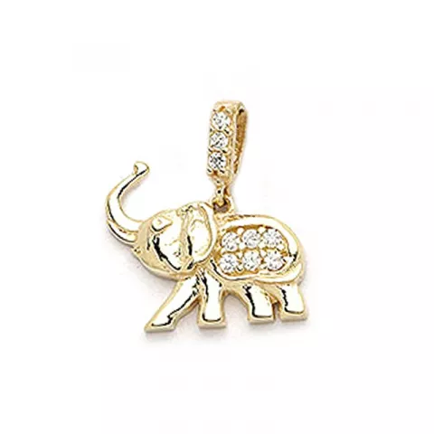 elefant hängen i 9 karat guld