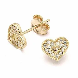 hjärta örhängen i 9 karat guld med 