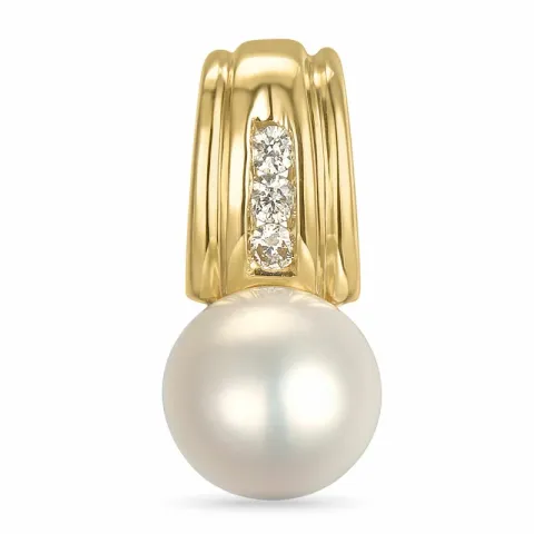 pärla diamantberlocker i 14 carat guld 0,058 ct