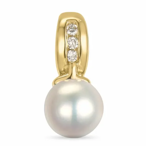 pärla diamantberlocker i 14 carat guld 0,035 ct