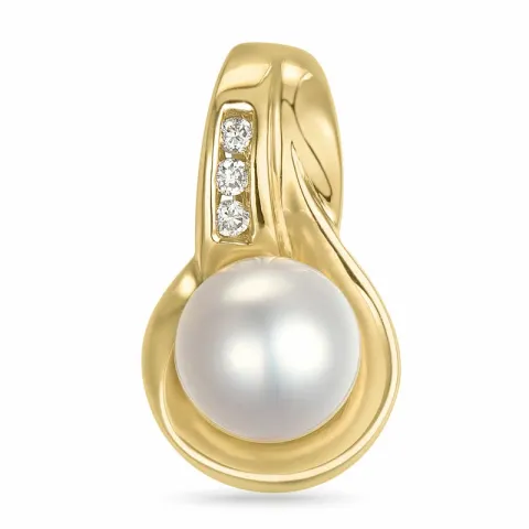 pärla diamantberlocker i 14 carat guld 0,029 ct