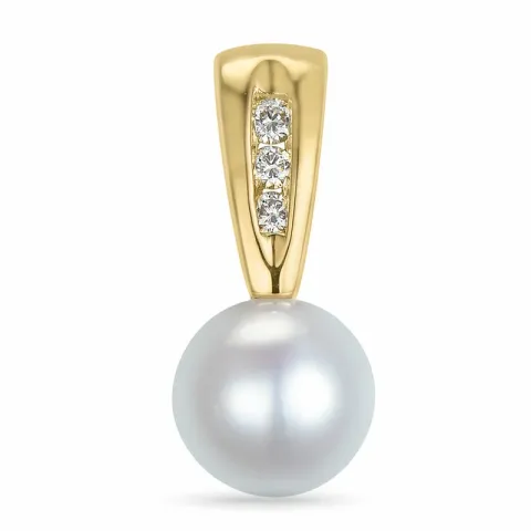 pärla diamantberlocker i 14 carat guld 0,048 ct