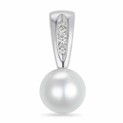 pärla diamantberlocker i 14 carat vitguld 0,048 ct