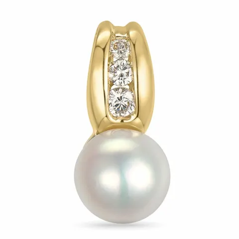 pärla diamantberlocker i 14 carat guld 0,078 ct