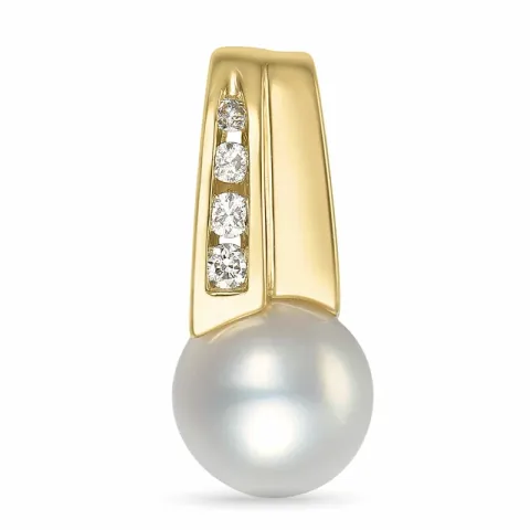 pärla diamantberlocker i 14 carat guld 0,059 ct