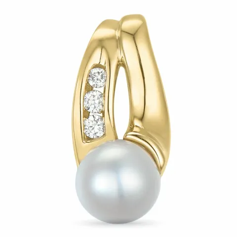 pärla diamantberlocker i 14 carat guld 0,053 ct
