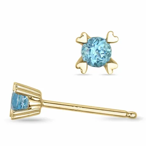 2 x 0,14 ct topas solitäreörhängestift i 14 karat guld med topas