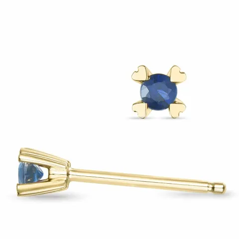 2 x 0,07 ct safir solitäreörhängestift i 14 karat guld med safir