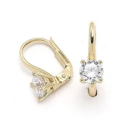 guldörhängen i 9 karat guld med 