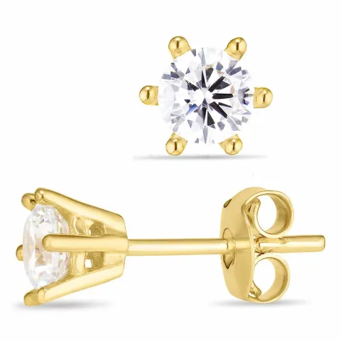 solitäreörhängestift i 9 karat guld med 